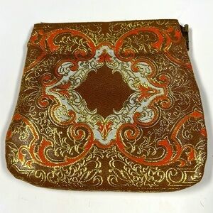 Vintage Leather Italian Snap Frame Credit Card Holder Wallet